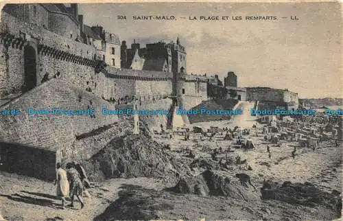 R156701 Saint Malo. La Plage et les Remparts. LL. Nr 304