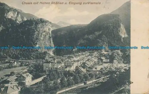 R156747 Thusis mit Hohen Rhatien u. Eingang zur Viamala. 1910