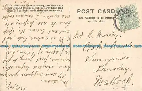 R163573 Alte Postkarte. Rosen im Korb. B. B. London. 1907