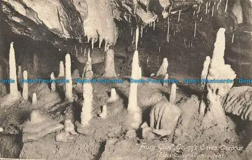 R661002 Cheddar. Gough Caves. Fairy Glen. elektrisch beleuchtet. F. Frith. 19