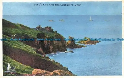 R661636 Lands End und das Longships Light. E. T. W. Dennis