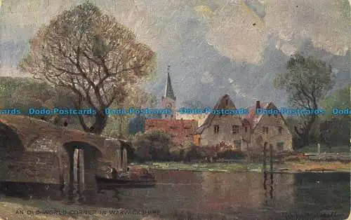 R661649 Eine Ecke der alten Welt in Warwickshire. H.M. Canvas. Postkarte. Old England