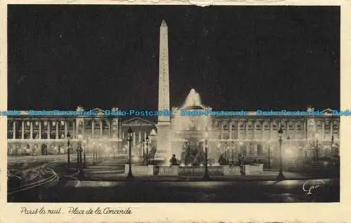 R661107 Paris Nuit. Place de la Concorde. Gani. Photolux