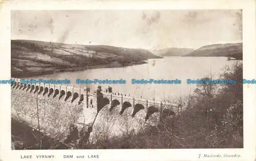 R661132 Lake Vyrnwy. Damm und See. J. Maclardy. 1908