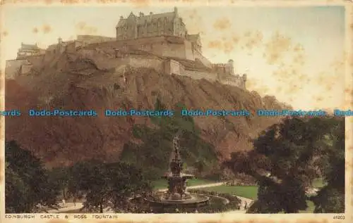 R661761 Edinburgh Castle und Ross Fountain. Photochrom