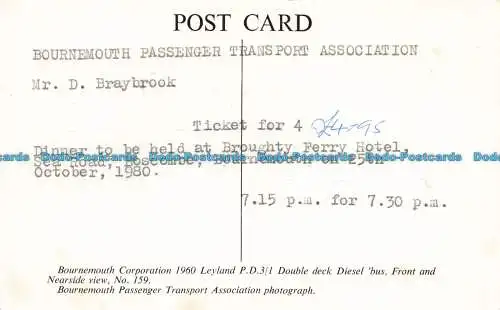 R661770 Bournemouth Passenger Transport Association. Bournemouth Corporation. Do