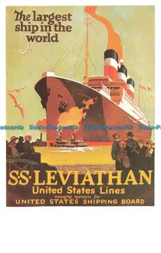 R662796 Das größte Schiff der Welt S.S. Leviathan. United States Lines. Dalk