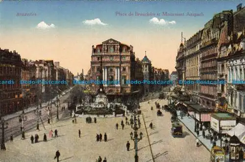 R661187 Bruxelles. Place de Brouckere et Monument Anspach. N. Sch. Br. Ed