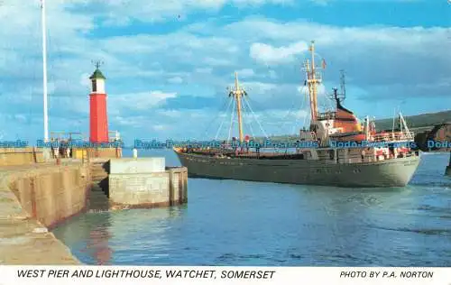 R662927 Somerset. Uhr. West Pier und Leuchtturm. Photo Precision Limited. P.