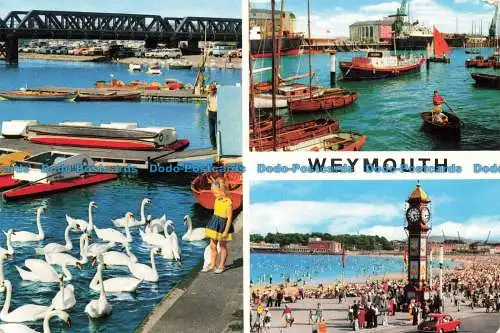 R662990 Weymouth. Dorset. Hafen und Promenade. John Hinde. Multi View. 196