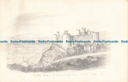 R664429 Harlech Castle und Snowdon. Richter