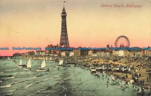 R662191 Blackpool. Central Beach. Serie Valentine. 1910