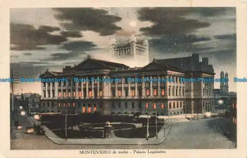 R664495 Montevideo. De Noche. Palacio Legislativo. F. Cug. Nogare und Armetti