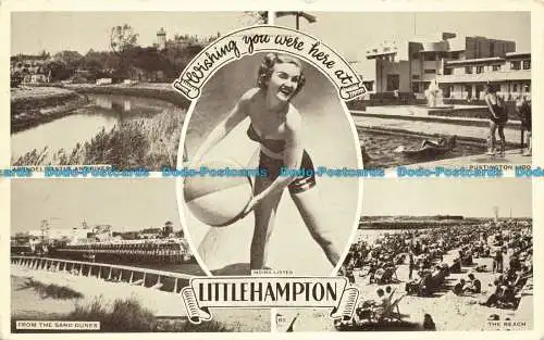 R662277 Ich wünschte, Sie wären hier in Littlehampton. Der Strand. 1956. Multi View