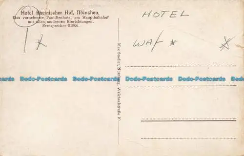 R662400 München. Hotel Rheinischer Hof. Max Stadler