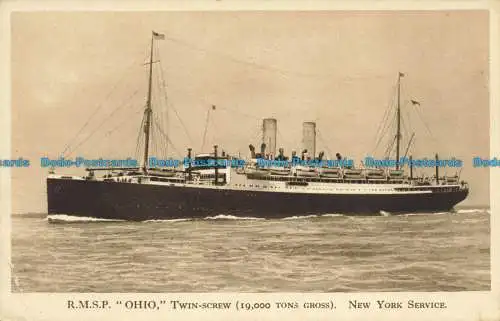 R662474 R.M.S.P. Ohio. Doppelschraube. New York Service. Royal Mail