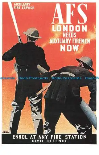 R664754 AFS London braucht jetzt Hilfsfeuerwehrmann. Dalkeith Classic Poster Serie