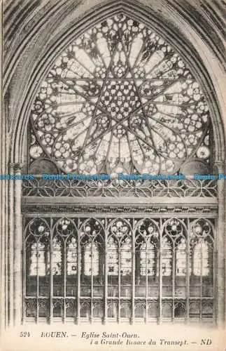 R664080 Rouen. Eglise Saint Ouen. La Grande Rosace du Transept. ND. Levy et Neur