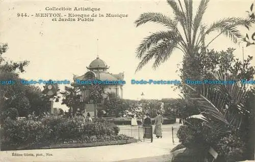 R662595 Menton. Kiosque de la Musique et Jardin Public. Giletta. 1906