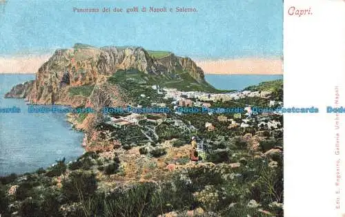 R666250 Capri. Panorama dei Due Golfi di Napoli e Salerno. E. Ragozino