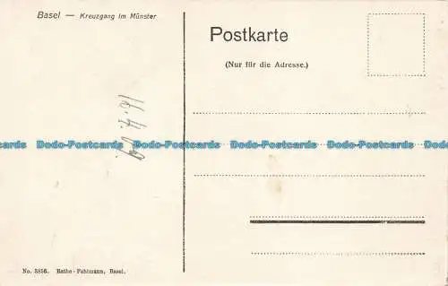 R666261 Basel. Kreuzgang Im Münster. Rathe Fehlmann