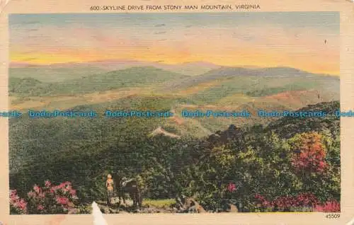 R666274 Virginia. Skyline-Fahrt vom Stony Man Mountain. Asheville Postkarte