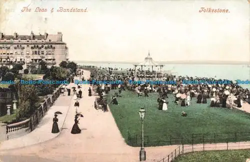 R665578 Folkestone. Die Leas und Bandstand. 1907