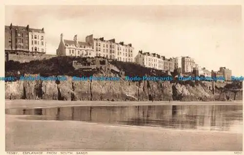 R667160 Tenby. Esplanade aus South Sands. Photochrom