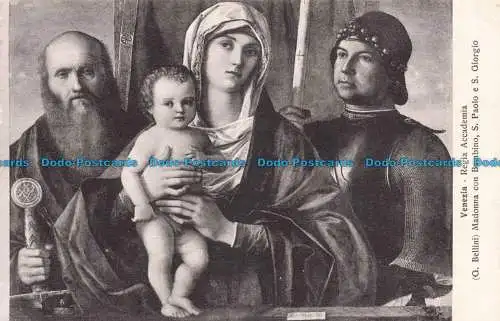 R664303 Venezia. Regia Accademia. G. Bellini. Madonna con Bambino. Anderson