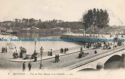 R666419 Bayonne. Vue au Pont Mayou et la Citadelle. LL. 7