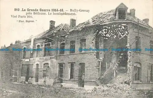 R666428 La Grande Guerre. Bully Grenay. Pres Bethune. Fototypie