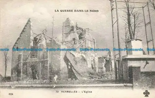 R666429 Vermelles. L Eglise. La Guerre Dans le Nord