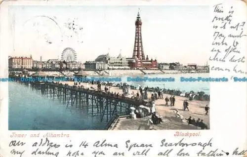 R665092 Blackpool. Turm und Alhambra. 1902