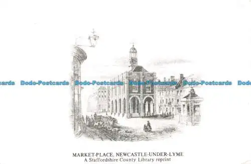 R664383 Newcastle Under Lyme. Marktplatz. A Staffordshire County Library Repri