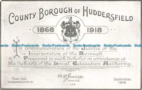 R664390 County Borough of Huddersfield. Rathaus. Postkartenbibliothek