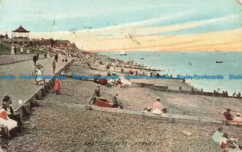 R667488 Herne Bay. East Cliff Beach. E. T. W. Dennis. Zierliche Serie. 1910