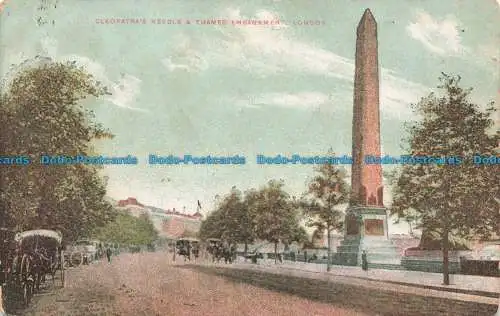 R667514 London. Kleopatra-Nadel und Themse-Damm. 1906