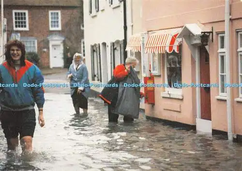 D018513 Bosham. West Sussex. Tolles Hochwasser. Dezember 1989. Altes Bosham Postamt.