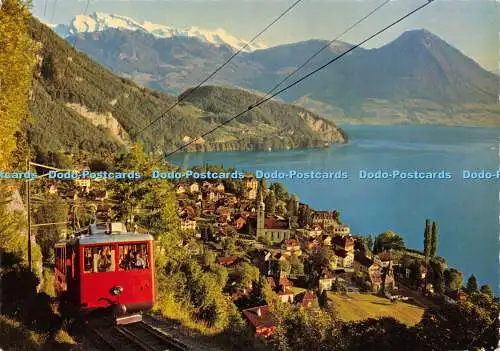 D013529 Vitznau am Vierwaldstattersee mit Rigi Bahn und Nidwaldner Alpen. M. Bur