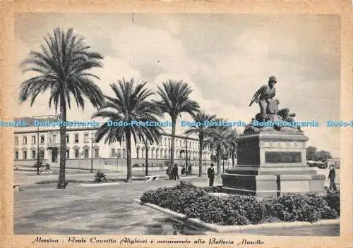 D024200 Messina. Reale Convitto Alighieri e monumento alla Batteria Masotto. Auto