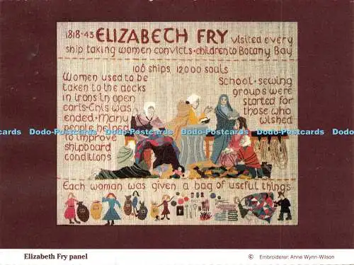 D024252 Elizabeth Fry Platte. Stickerei. Anne Wynn Wilson. Der Quäker Wandteppich