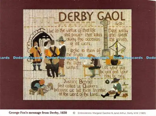 D024278 George Foxs Nachricht aus dem Derby. 1650. Stickereien. Margaret Gardener an