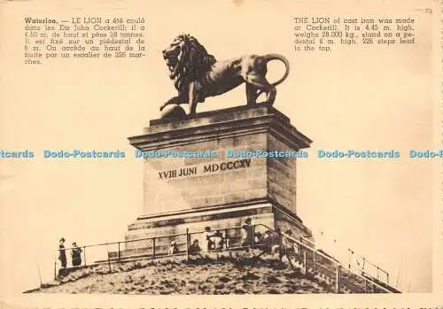 D024295 Waterloo. Le Lion. Der Löwe. P.I. B