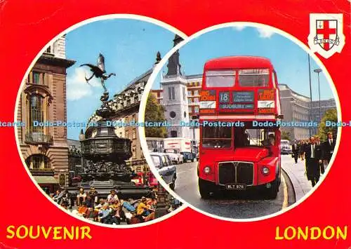 D025934 Souvenir London. Piccadilly Circus. Roter Bus. Hauptstadt Souvenirs. United A