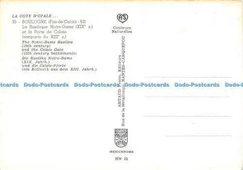 D026125 La Cote dOpale. Boulogne. Die Basilika Notre Dame. Mexichrom. Artaud Fr