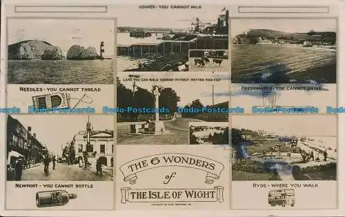 R034037 Die 5 Wunder der Isle of Wight. Mehrfachansicht. Nahe. RP. 1951