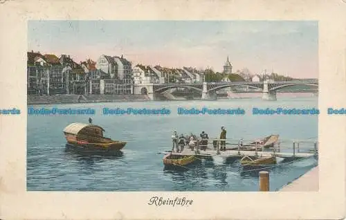 R034058 Basel. Rheinfahrt mit Johanniterbrücke. 1912