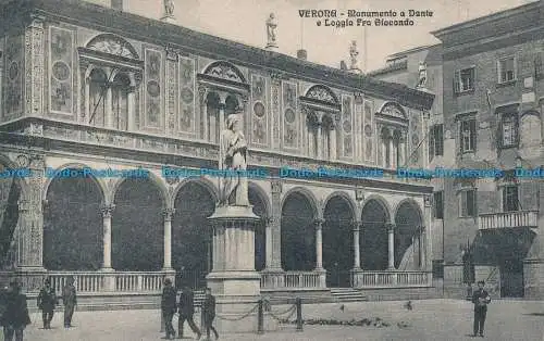 R034090 Verona. Monumento a Dante e Loggia Fra Gicondo