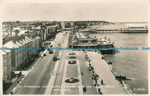 R000045 Die Promenade und die zentrale Parade vom Uhrturm. Herne Bay. Valent