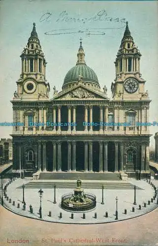 R000164 London. St. Pauls Cathedral. Westfront. E.F.A. 1904